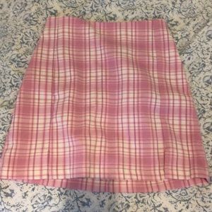 BRANDY MELVILLE PINK PLAID SKIRT